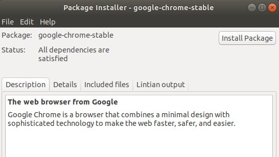 Package installer - Description