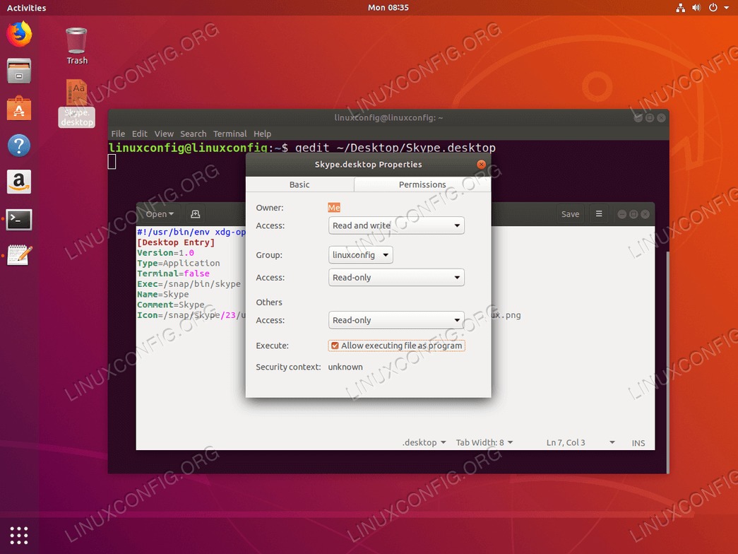Create Desktop Shortcut launcher - Ubuntu 18.04 - allow execution as program