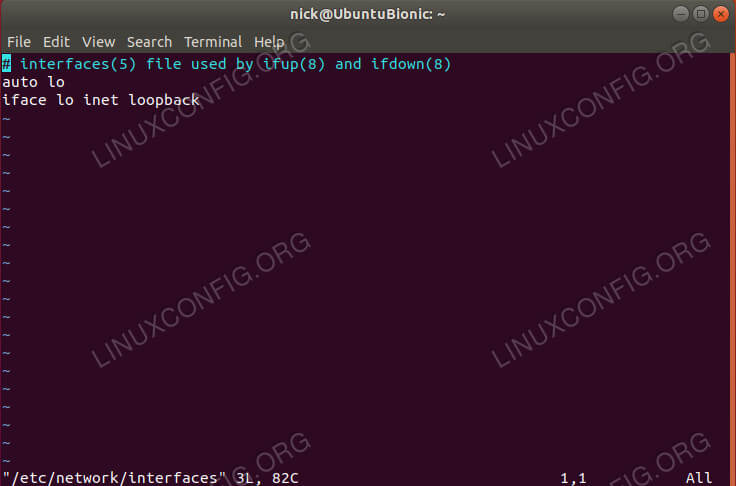 Default Network Interfaces Ubuntu 18.04
