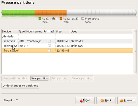 Create a SWAP partition