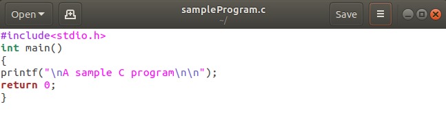 Example C program