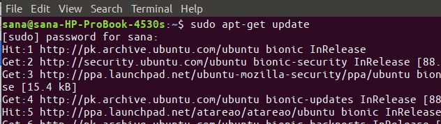 Update Ubuntu Package list