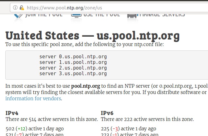 Choose NTP Pool server