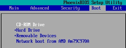 Set bios to boot from CD-ROM