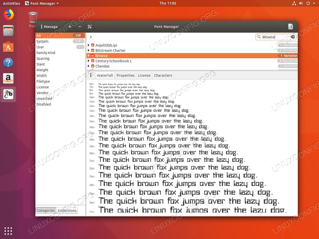 Install fonts Ubuntu 18.04 - Font installed
