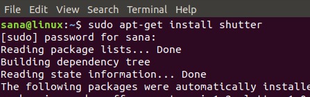 Install Shutter with apt