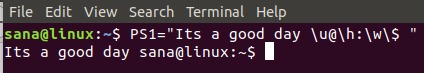 Set custom text in bash prompt