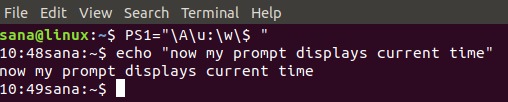 Show system time in command prompt