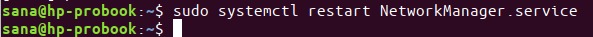 Restart network manager