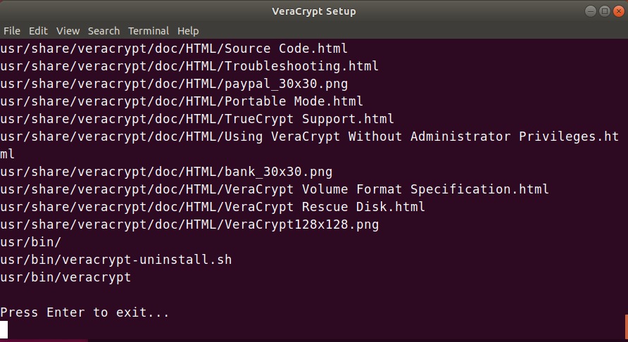 Verycrypt Installation Finished successfully