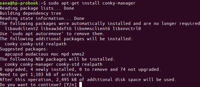 Installing Conky manager