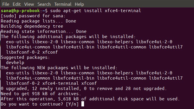 Install xfce4-terminal