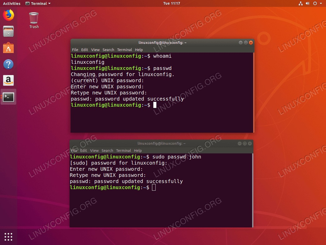 Change user password on Ubuntu 18.04 Bionic Beaver from command line