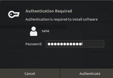 Authenticate yourself as admin user