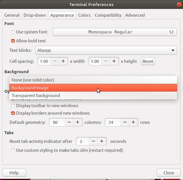 Terminal Preferences