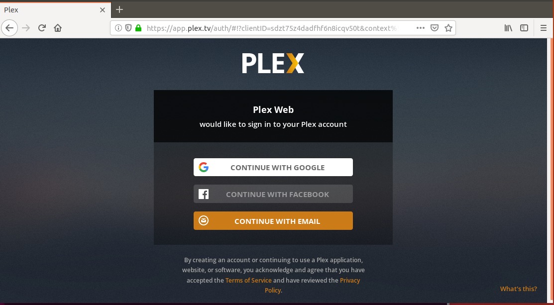 PLEX web interface