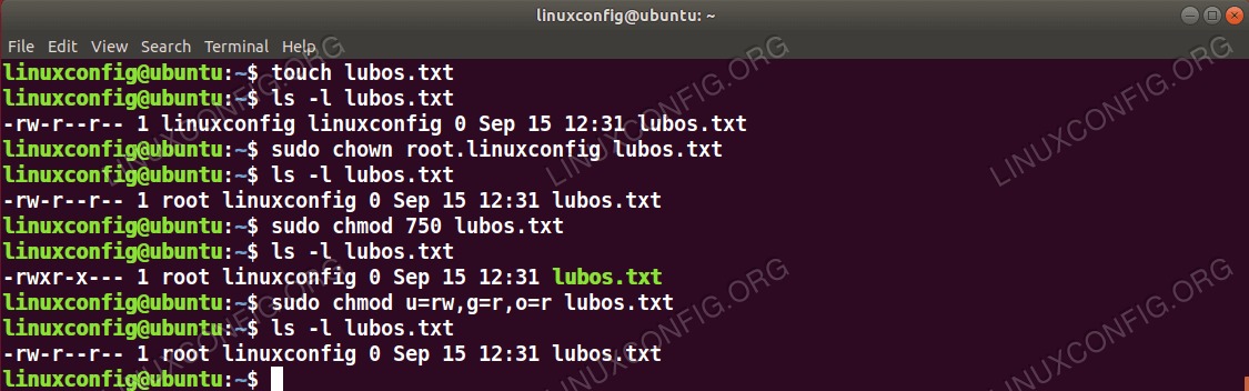 Linux commands example usage.