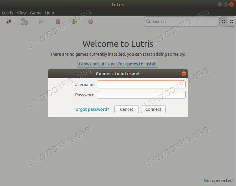 Connect to your Lutris account