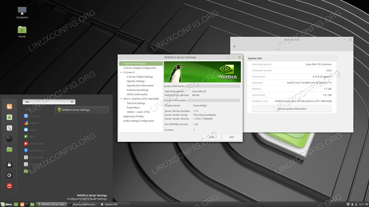 Nvidia VGA configuration on Linux Mint