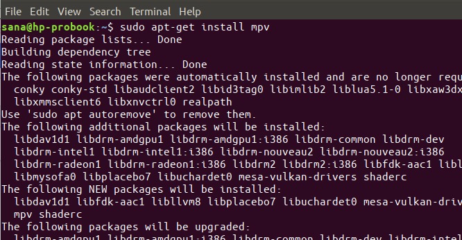 Installing mpv with apt on Ubuntu