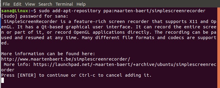 Add Simple Screen Recorder Repository