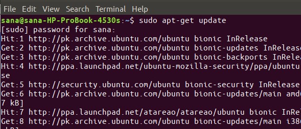 Update Ubuntu package list