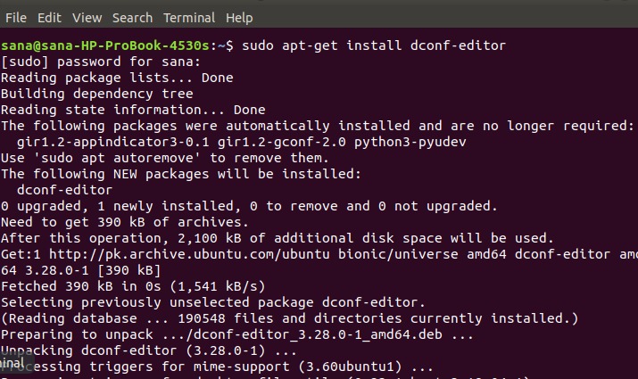 Install dconf editor on Ubuntu