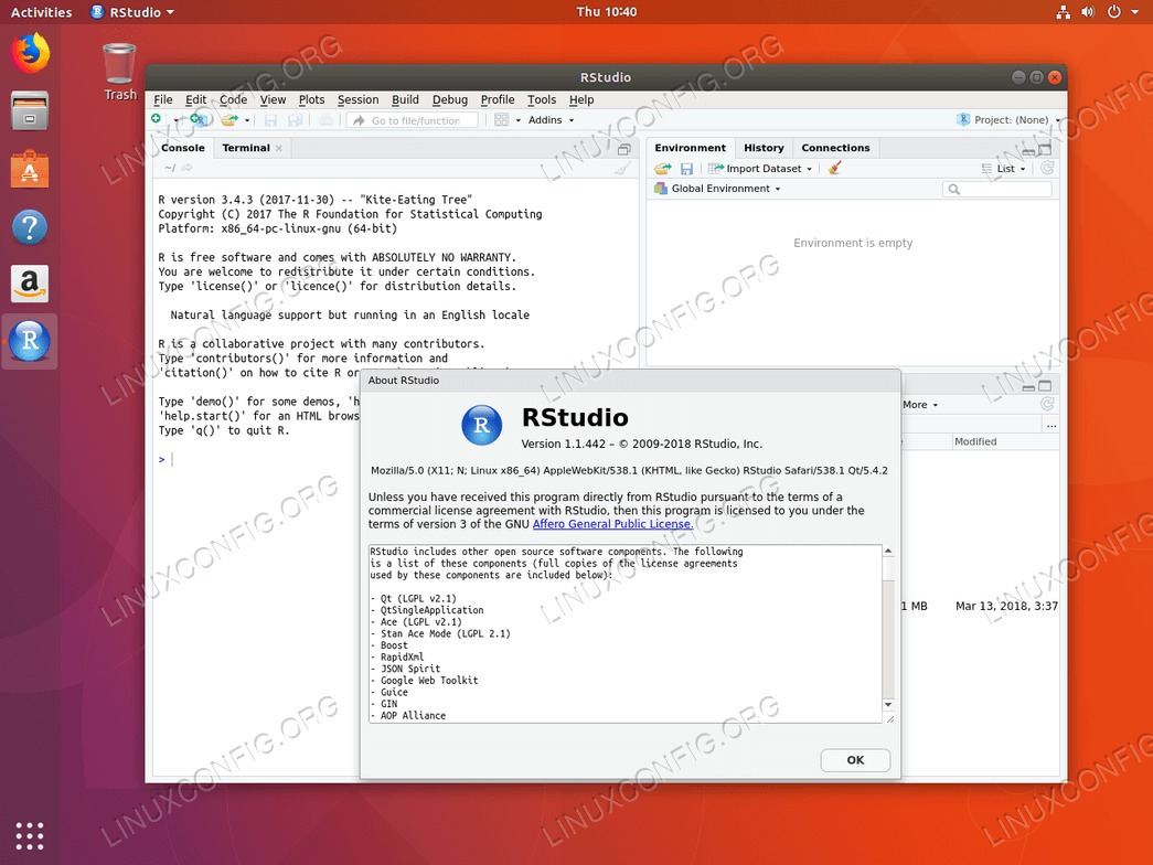 RStudio on Ubuntu 18.04