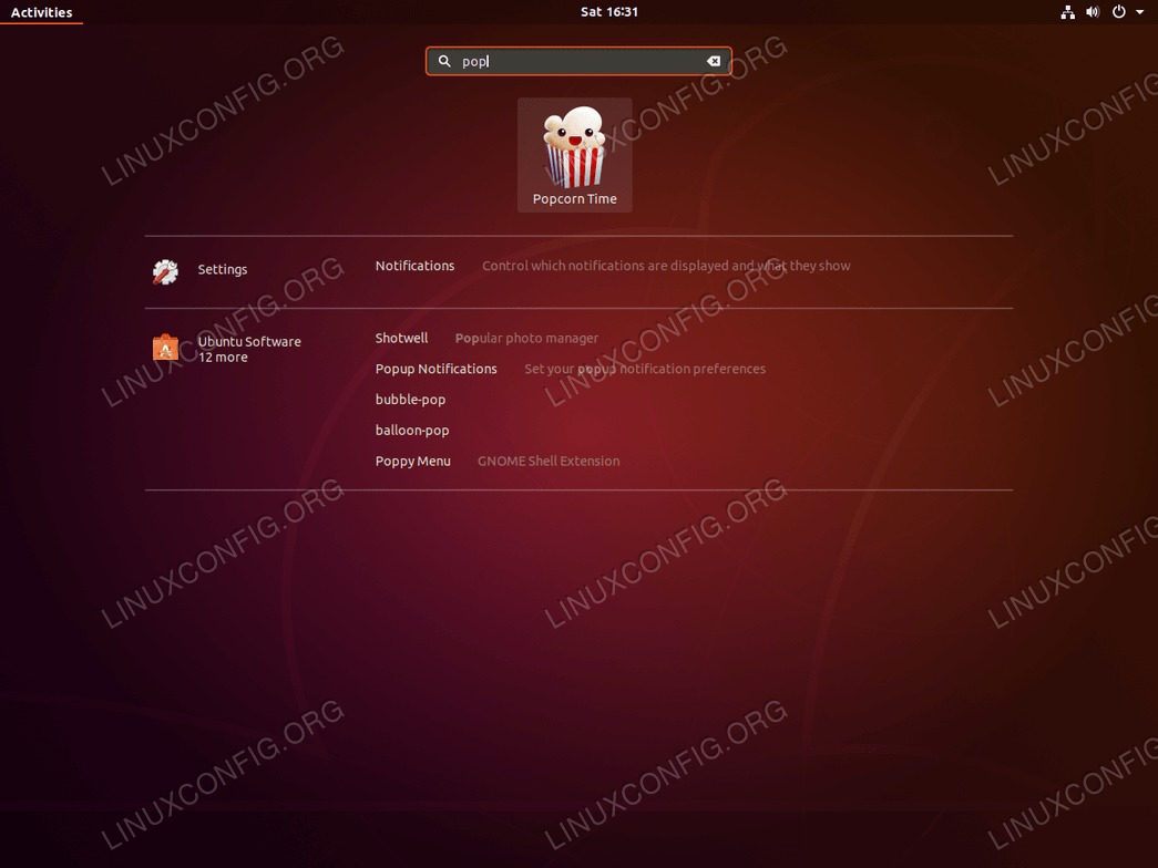 ubuntu 18.04 linux popcorn time start app