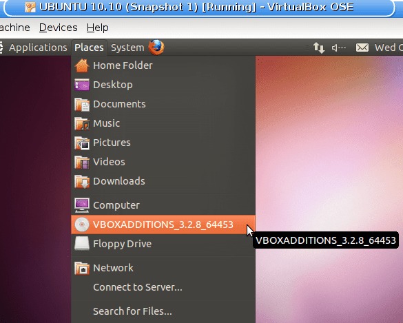 VIrtualBox Guest Additions install