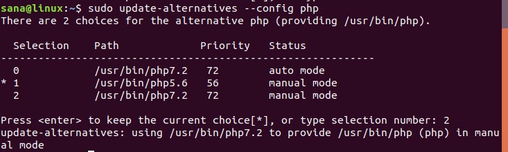 Alternative way to change CLI PHP on Ubuntu