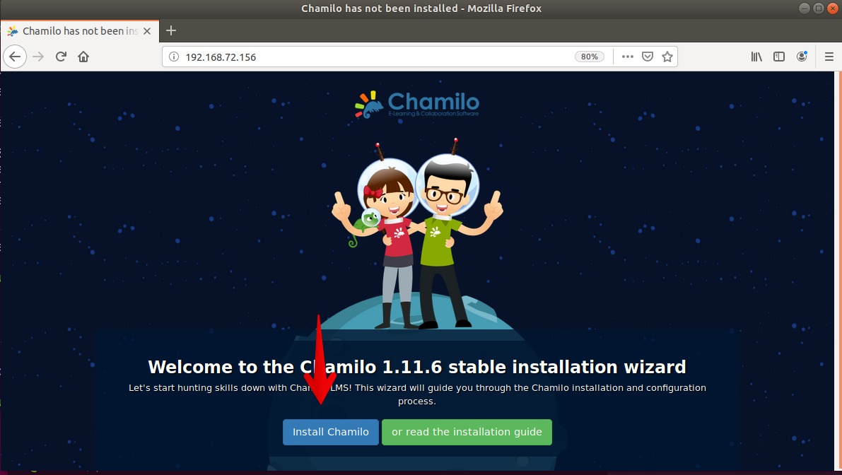 Access Chamilo web interface
