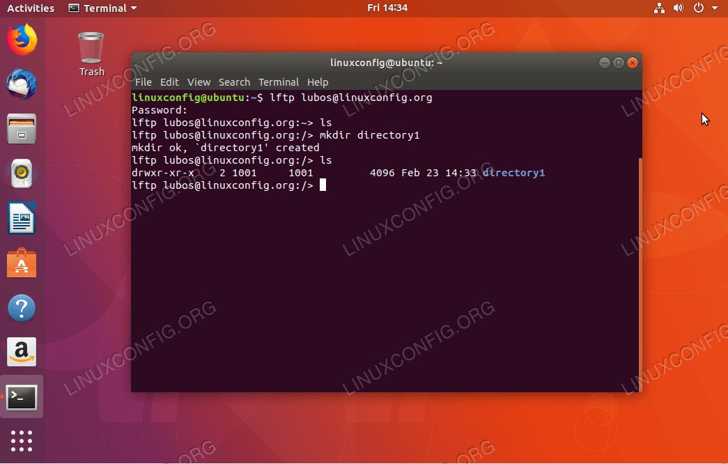 command line ftp client for ubuntu 18.04- lftp