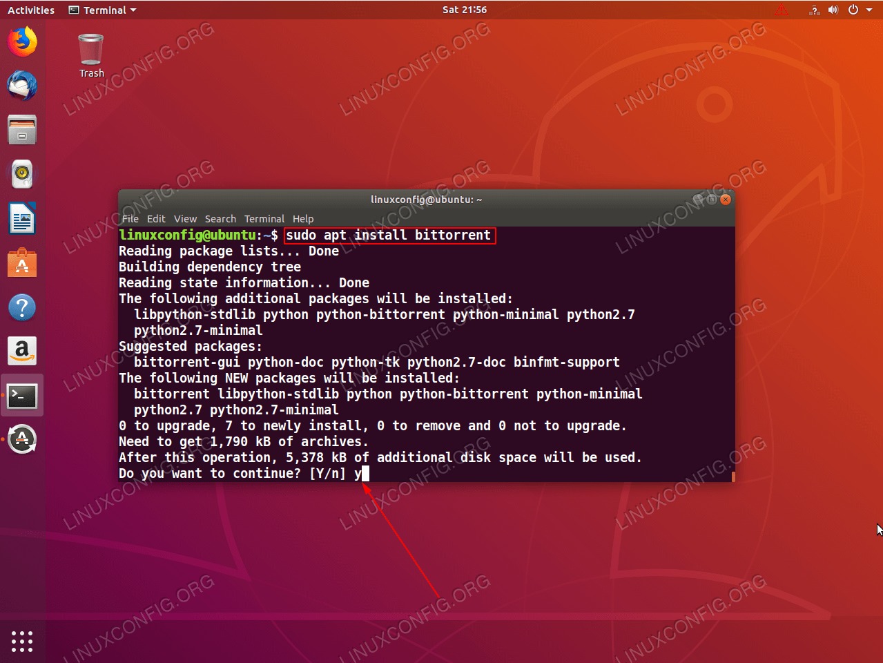 using apt to install package on ubuntu linux