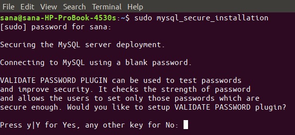MySQL secure installation