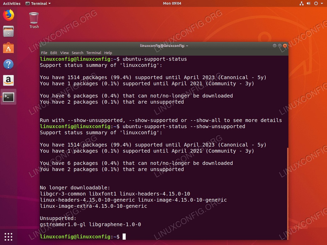 Ubuntu 18.04 update support status