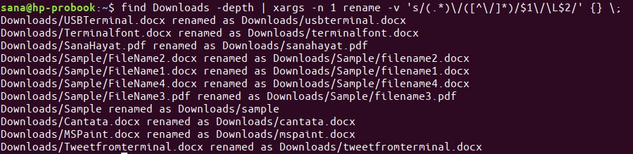 Change file names to lowercase on Linux