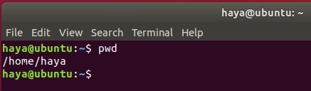 Ubuntu pwd command