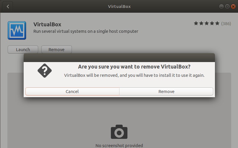 Uninstall VirtualBox