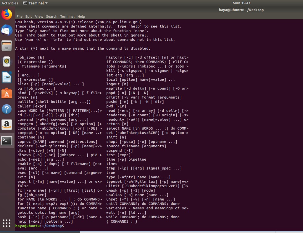 Ubuntu help command