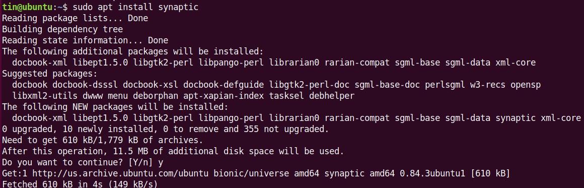 Install Synaptic package manager
