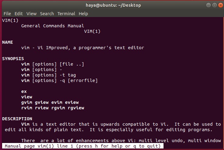 Ubuntu man command