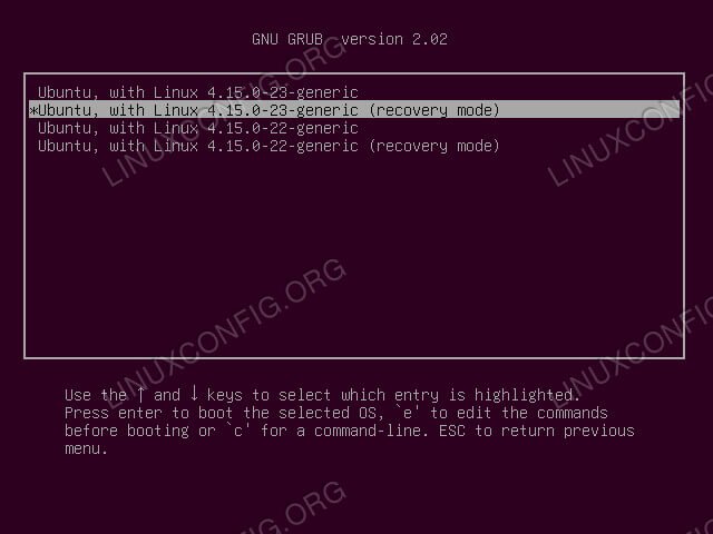 Ubuntu Boot To Recovery