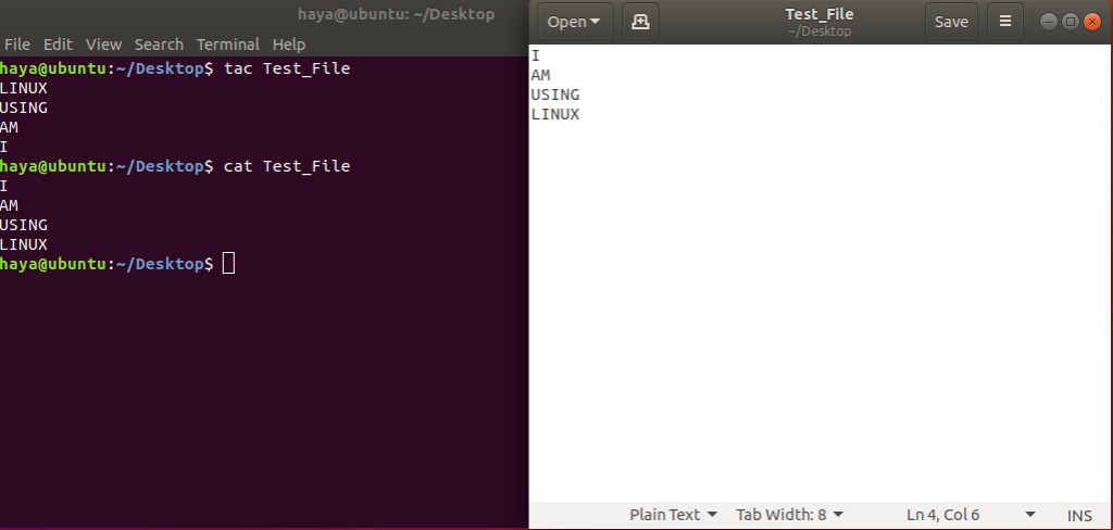 Ubuntu cat command