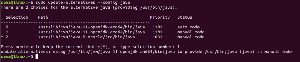 Configure Java alternatives setting in Ubuntu