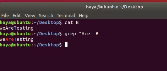 Ubuntu grep command