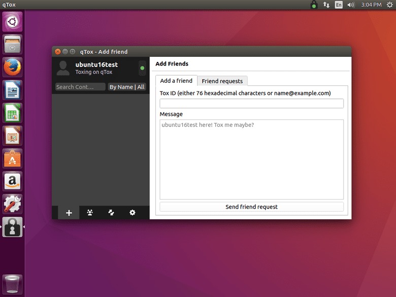 qTox running on Ubuntu