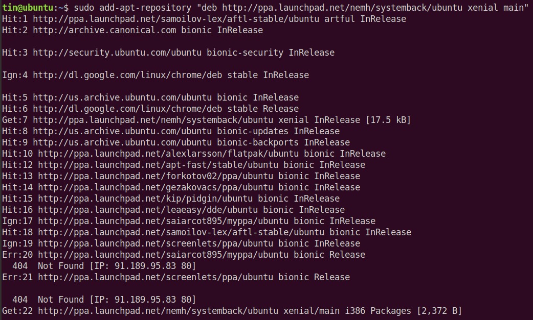Add systemback repository on Ubuntu