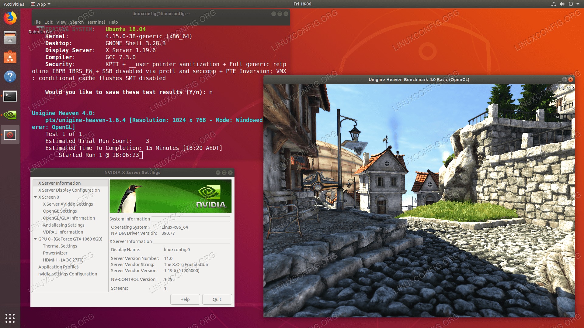 Installed NVIDIA drivers on Ubuntu 18.04 Bionic Beaver