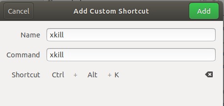 Add xkill shortcut
